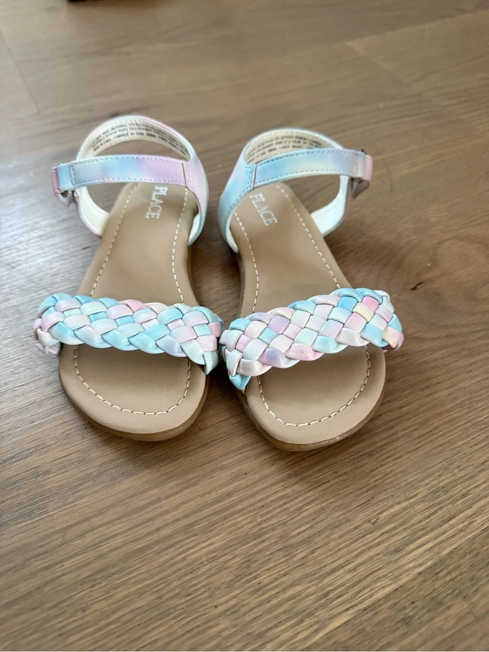 The Children's Place Pastel Braided Strap Sandals - Pink & Light Blue